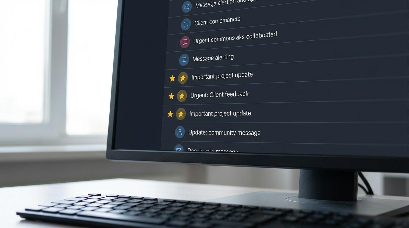 Prioritized alert list on a screen