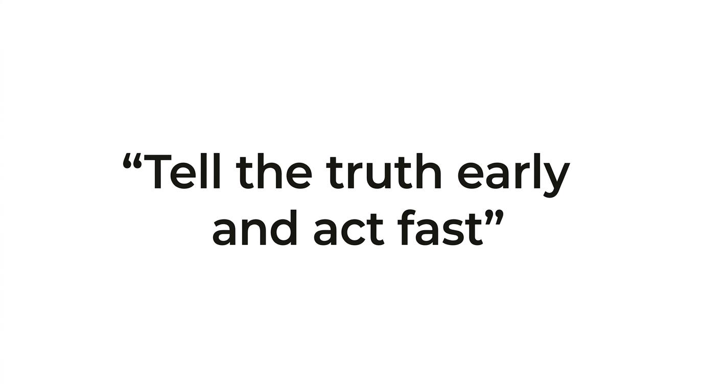 Highlighted quote reading, “Shame says, ‘hide until you are better.’ Recovery says, ‘tell the truth early and act fast.’”