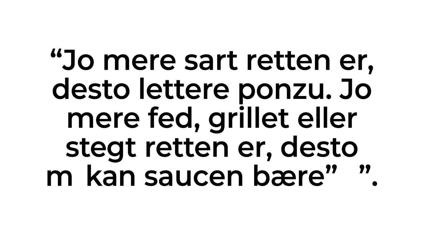 Fremhævet citat med tommelfingerreglen om let ponzu til sarte retter og kraftigere ponzu til fede eller grillede retter.