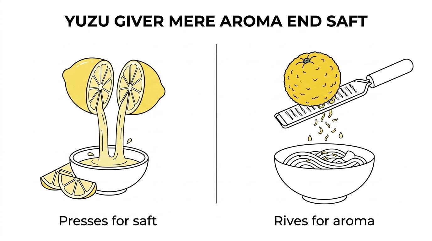 Sammenligning af yuzu, citron, lime og grapefrugt med fokus på aroma, skal, saftmængde og typisk brug.