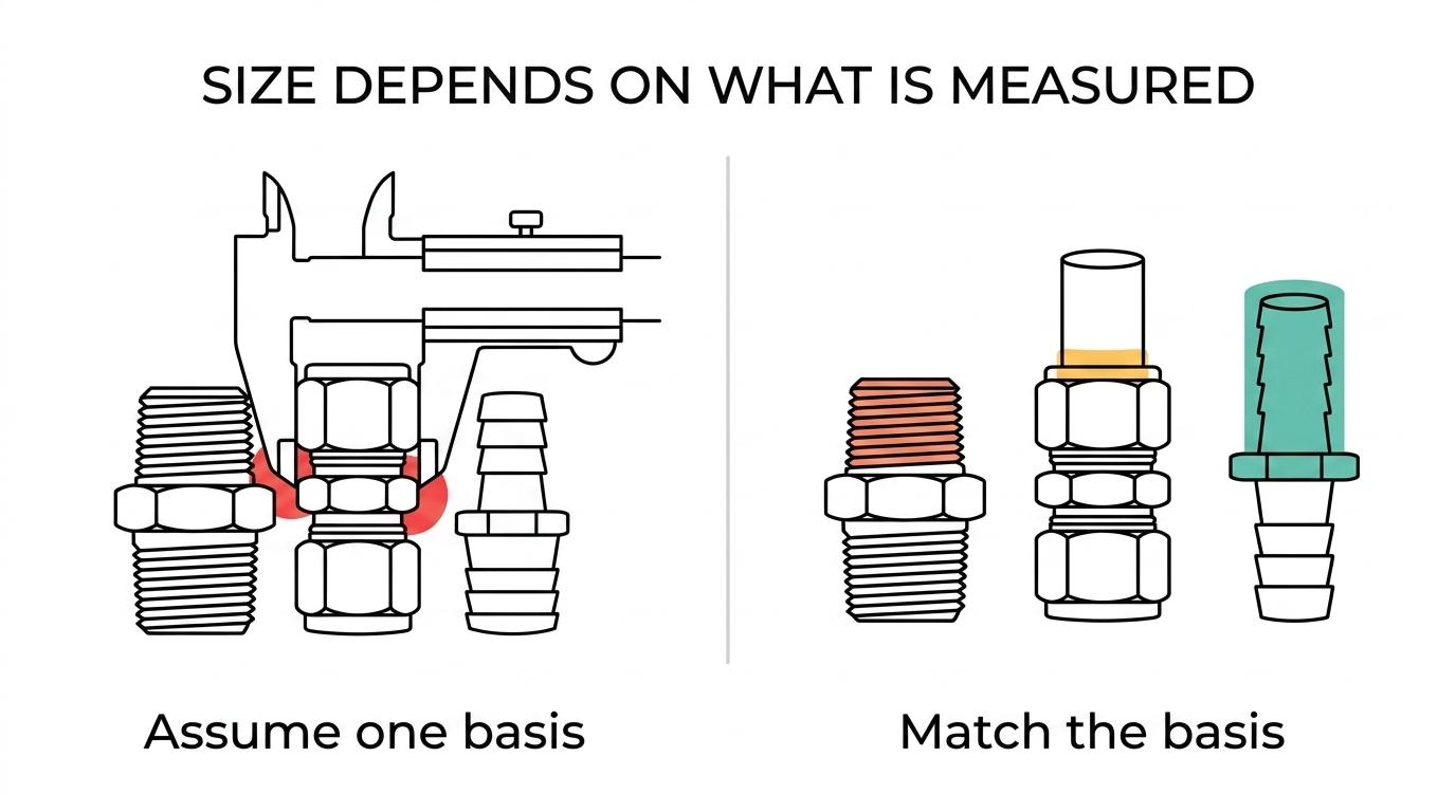 How to Read Brass Fitting Sizes, NPT, Tube OD, Hose ID and Dash Sizes