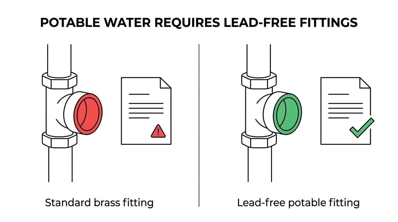 Lead Free Brass Fittings for Potable Water Compliance, AB1953 and NSF
