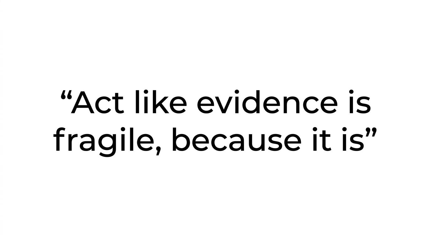 Highlighted quote stating that families should treat evidence as fragile after a student injury.