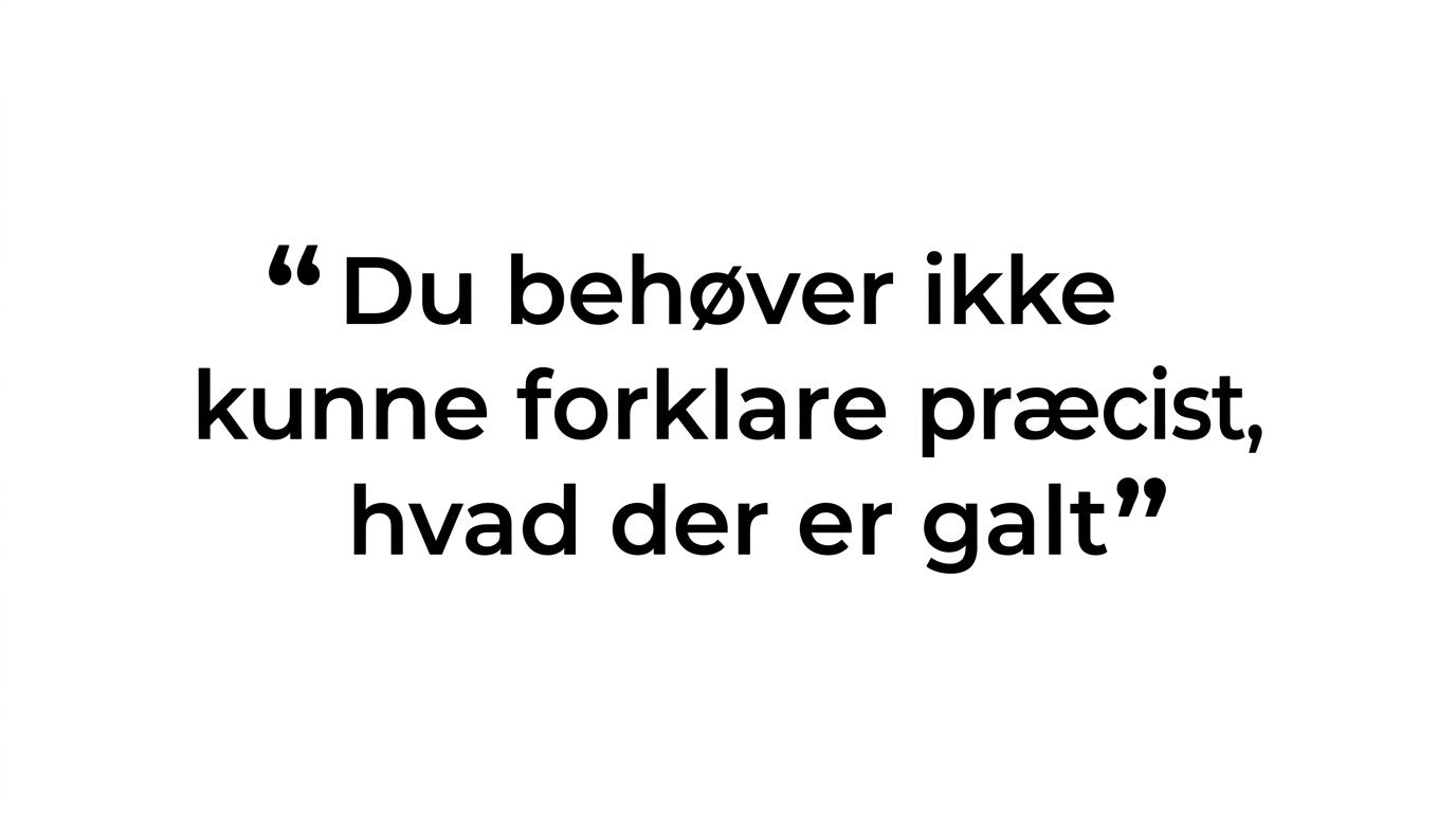Quote card med teksten: “Jeg ved ikke, hvad der er galt. Jeg kan bare ikke mærke mig selv.”