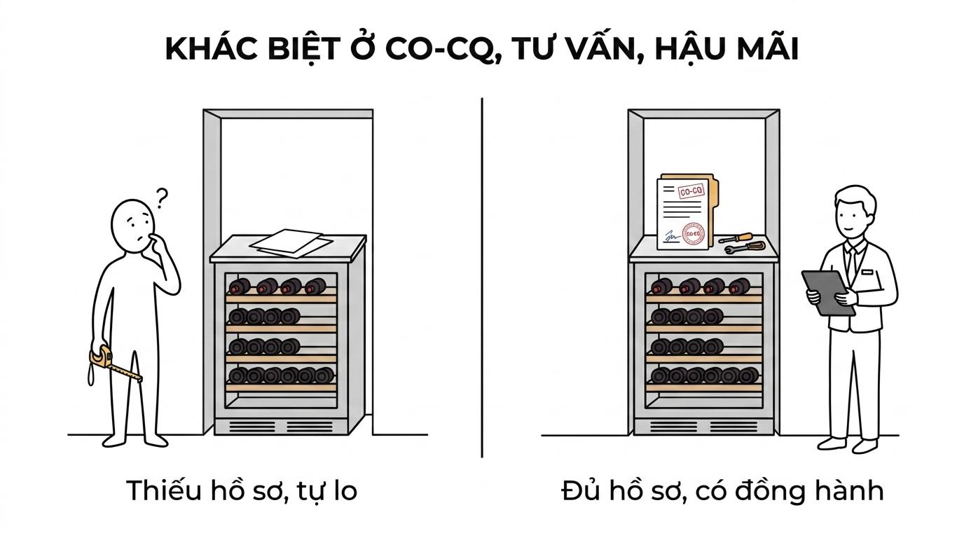 tủ rượu nhập Pháp của Võ Thanh Tuyền là lựa chọn phù hợp với bạn