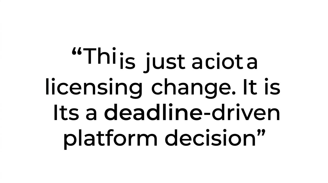 Highlighted quote reading, “It is a deadline-driven platform decision.”