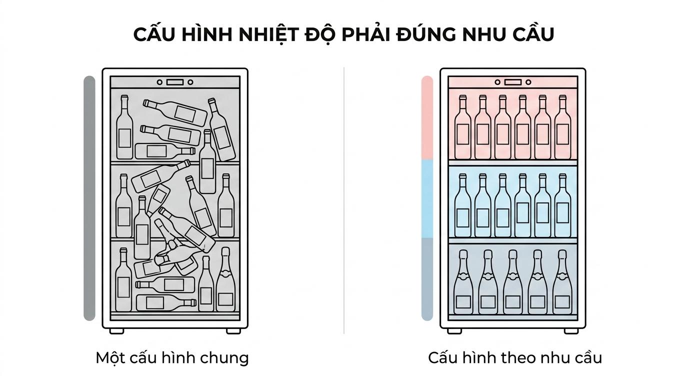 Cấu hình nhiệt độ phải đúng nhu cầu