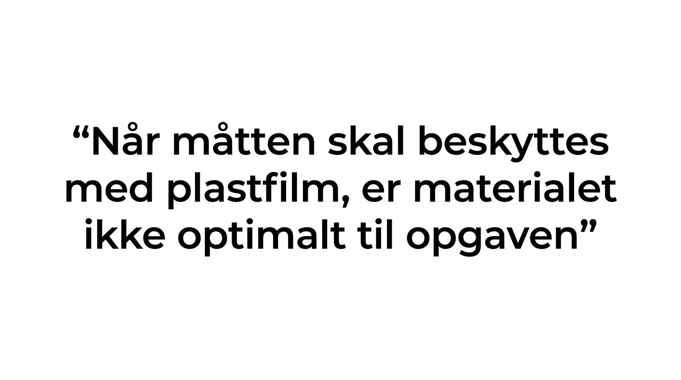Fremhævet citat om at en sushimåtte, der skal pakkes ind i film, ikke er et optimalt materialevalg.