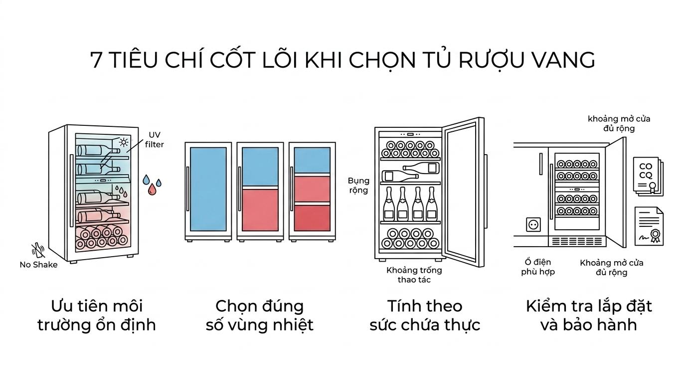 7 tiêu chí chọn tủ rượu vang cao cấp cho gia đình