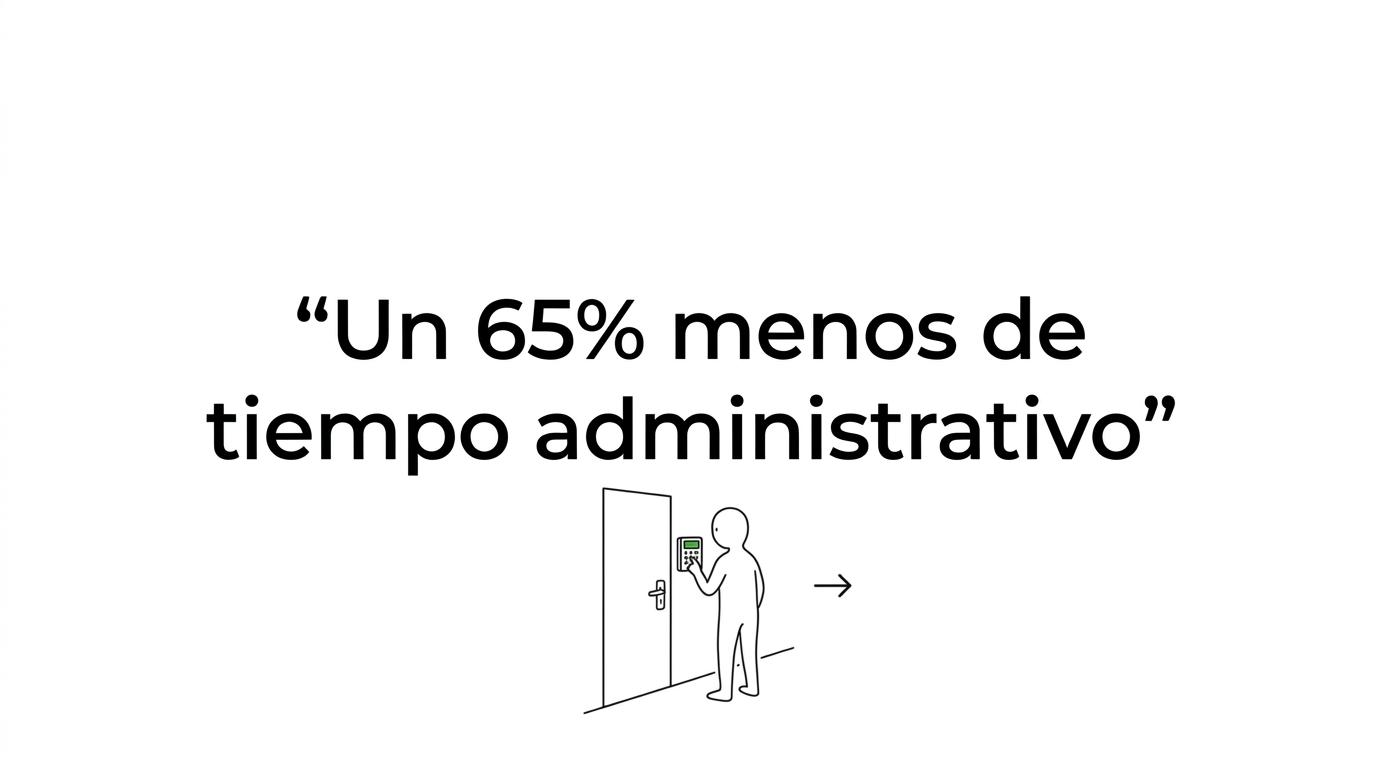 Cita destacada que afirma una reducción del 65% del tiempo administrativo con TuPersonal.