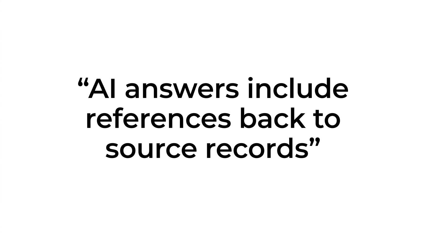 Highlighted quote stating that TOW search spans Memory, Docs, snapshots, tickets, decisions, risks, and events, with references back to source records.