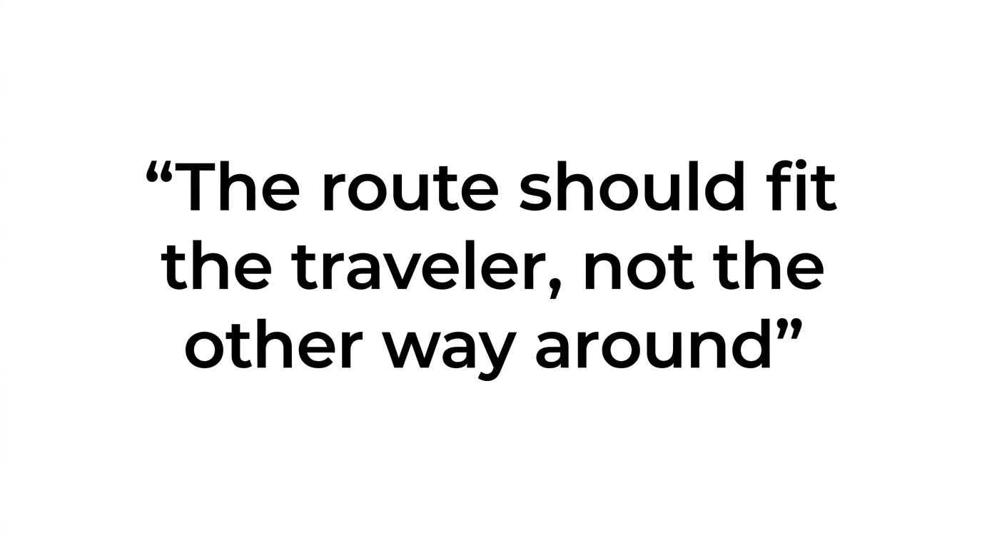 Highlighted quote card showing the line that Kerala works best when the route fits the traveler, not the other way around.