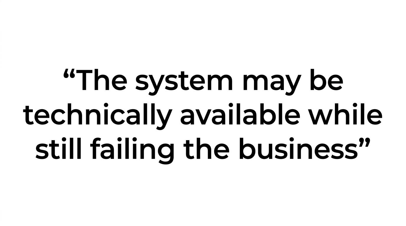 Highlighted quote stating that phone system success should be measured by answered calls within the promised time, not just uptime.