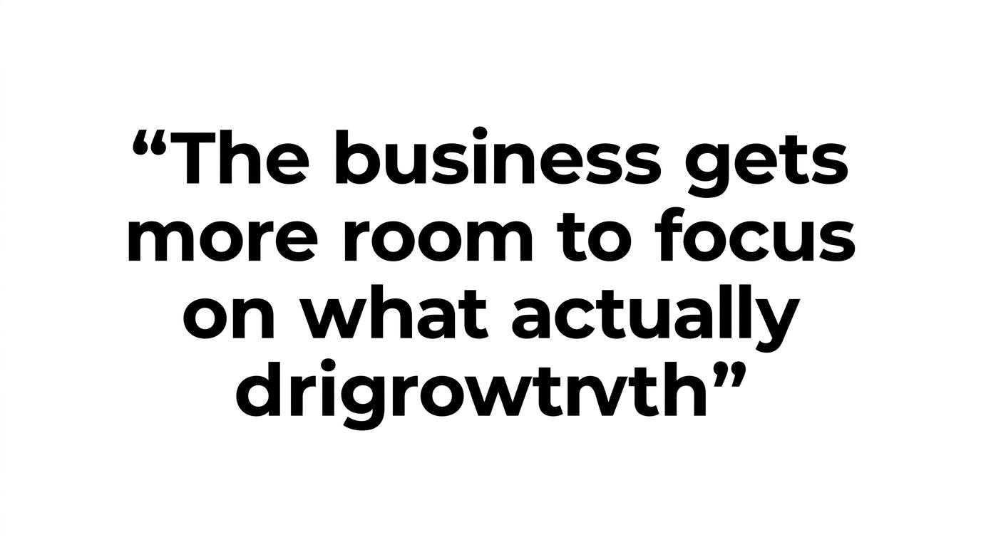 Highlighted quote about outsourcing fulfilment to create operating capacity for growth.