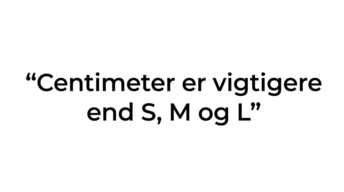 Et citatkort med teksten: Tænk i centimeter i stedet.