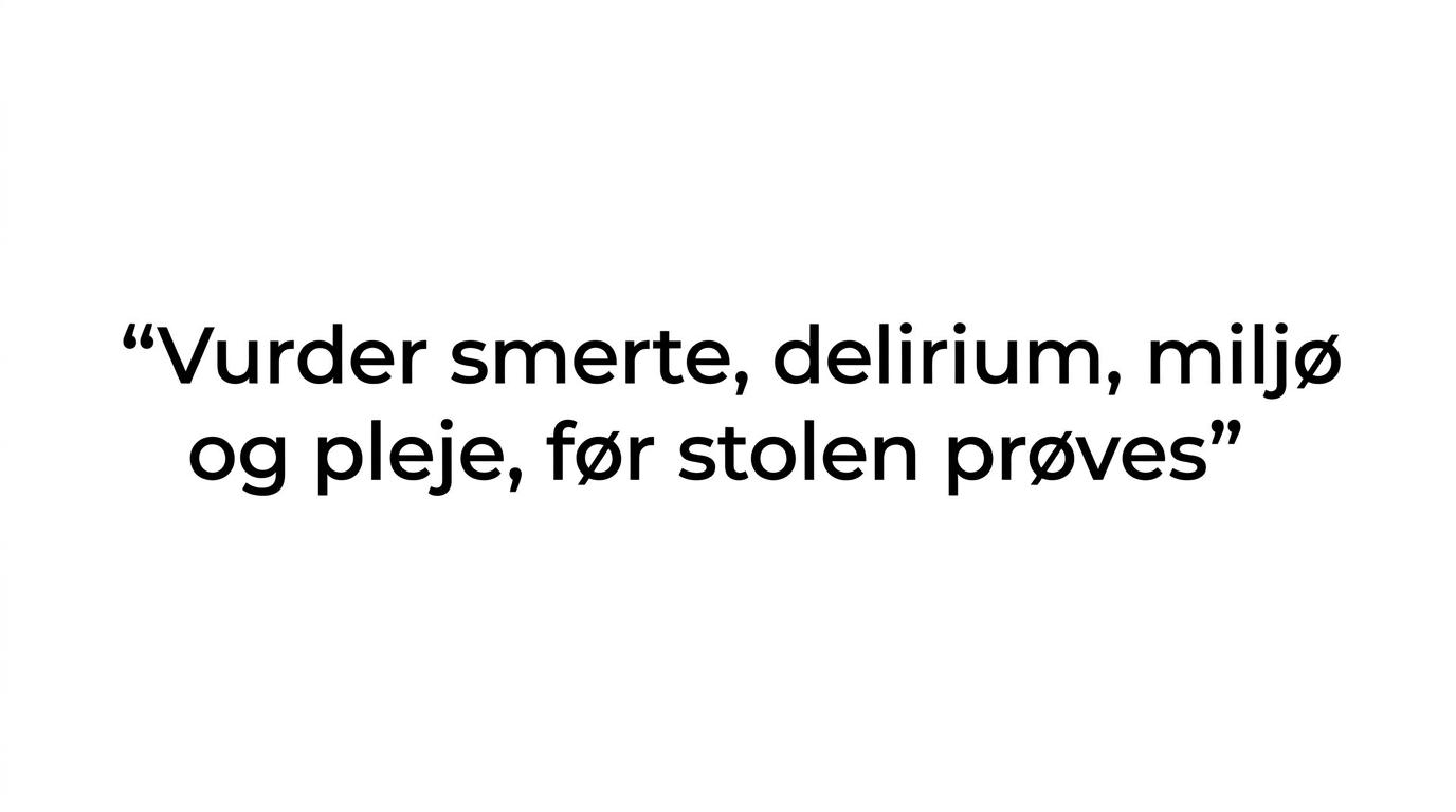 Citat med teksten 'Start med årsagen til uroen, ikke med stolen.'