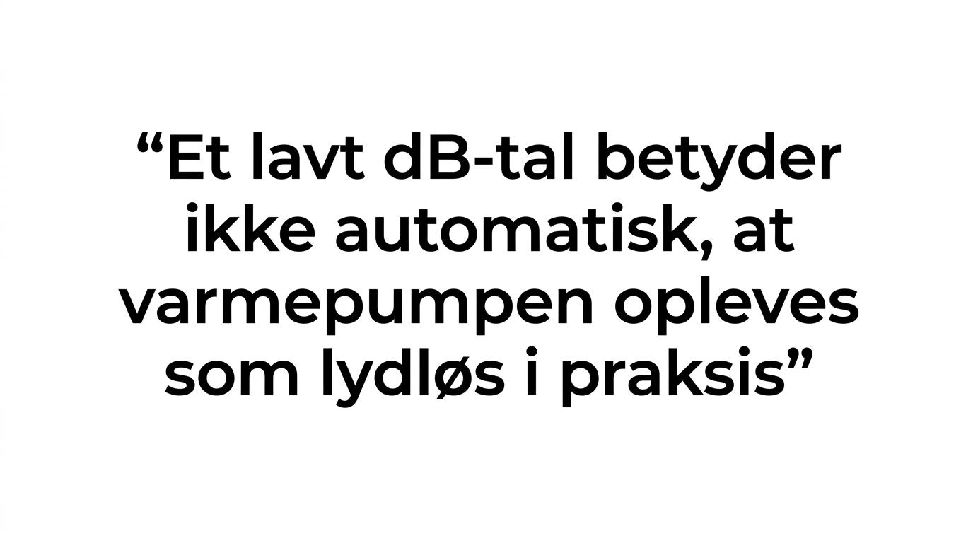 Citat med budskabet om, at et lavt databladstal ikke automatisk betyder lydløs drift i praksis.