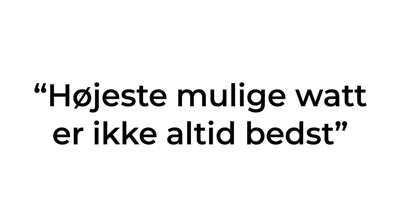 Et fremhævet citat med budskabet om, at mere watt ikke automatisk giver bedre opladning til Nintendo Switch.