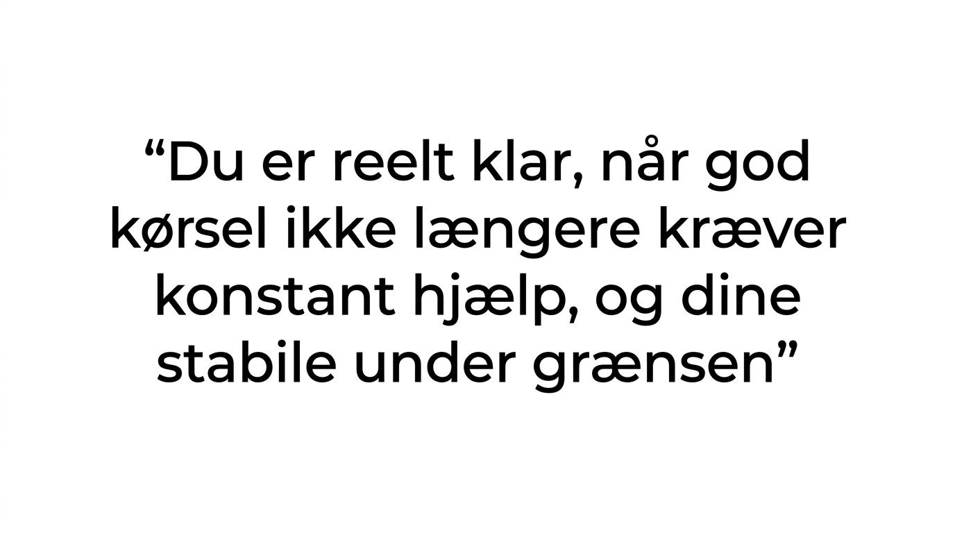 Et citatkort med teksten om, at klarhed viser sig i mønstre og ikke i én enkelt god dag.
