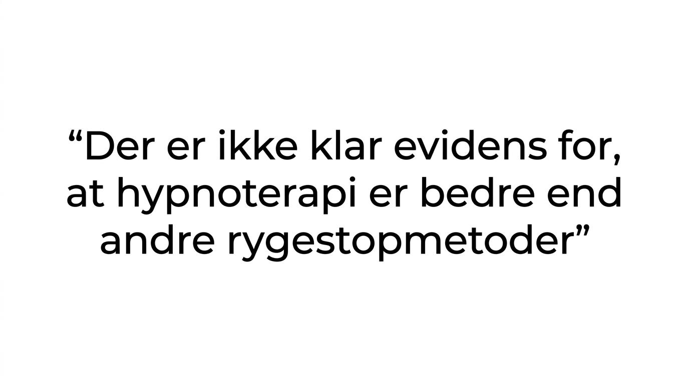 En citatgrafik med budskabet om, at klinikken ikke lover mirakler med hypnose.