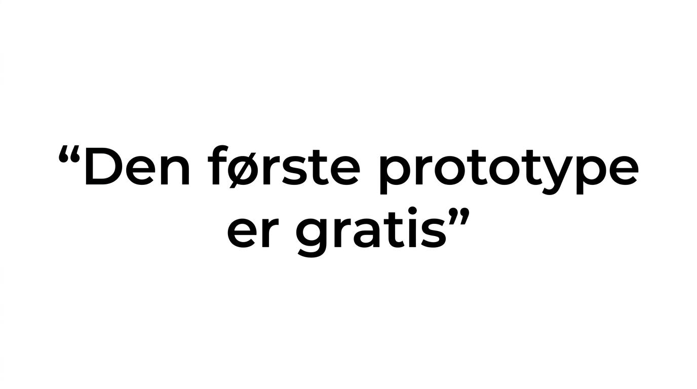 Fremhævet citat om, at den første prototype hos Hearts & Arrows er gratis.