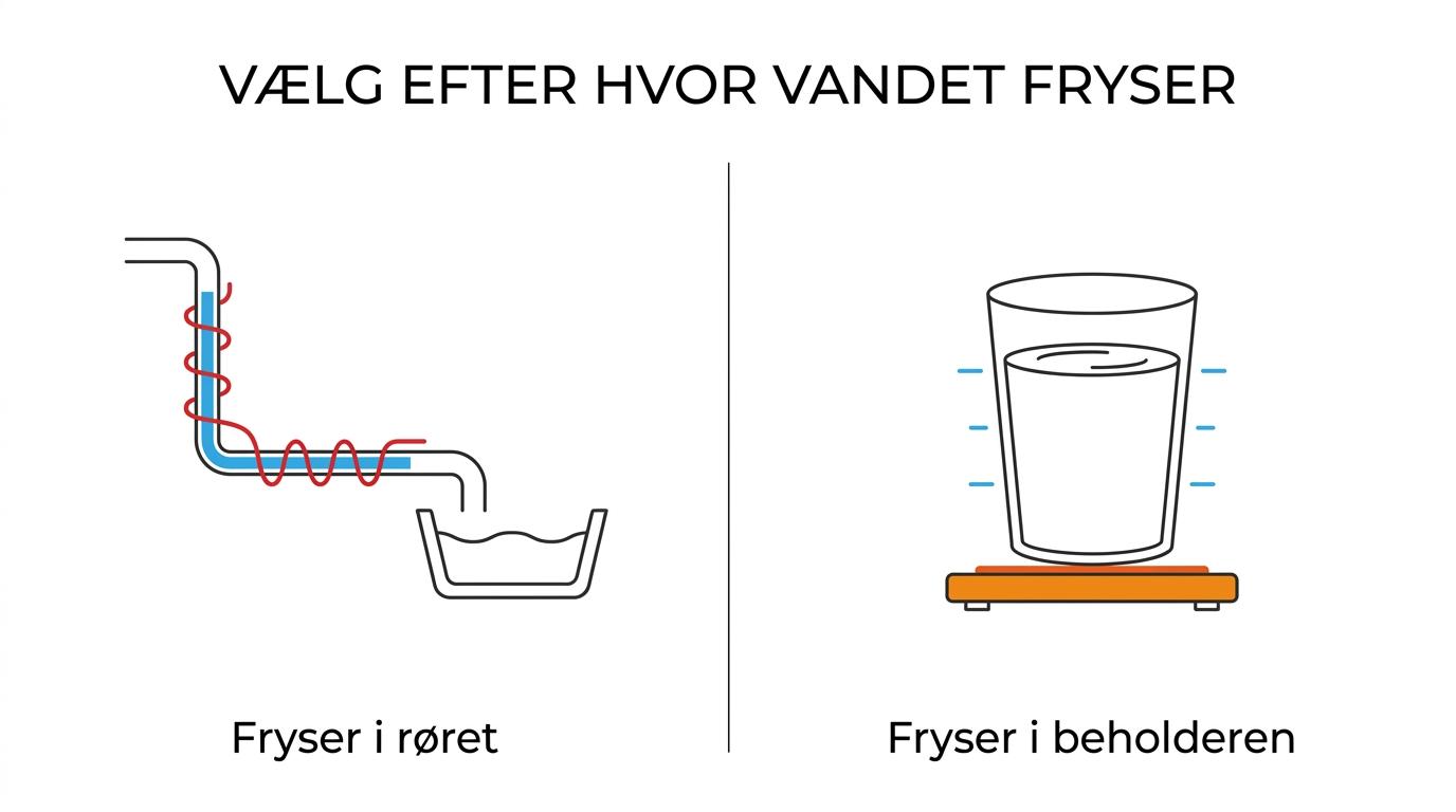 Sammenligning af varmekabel på vandrør, varmeplade under vandbeholder og lukket drikkesystem til vinterbrug hos smådyr.