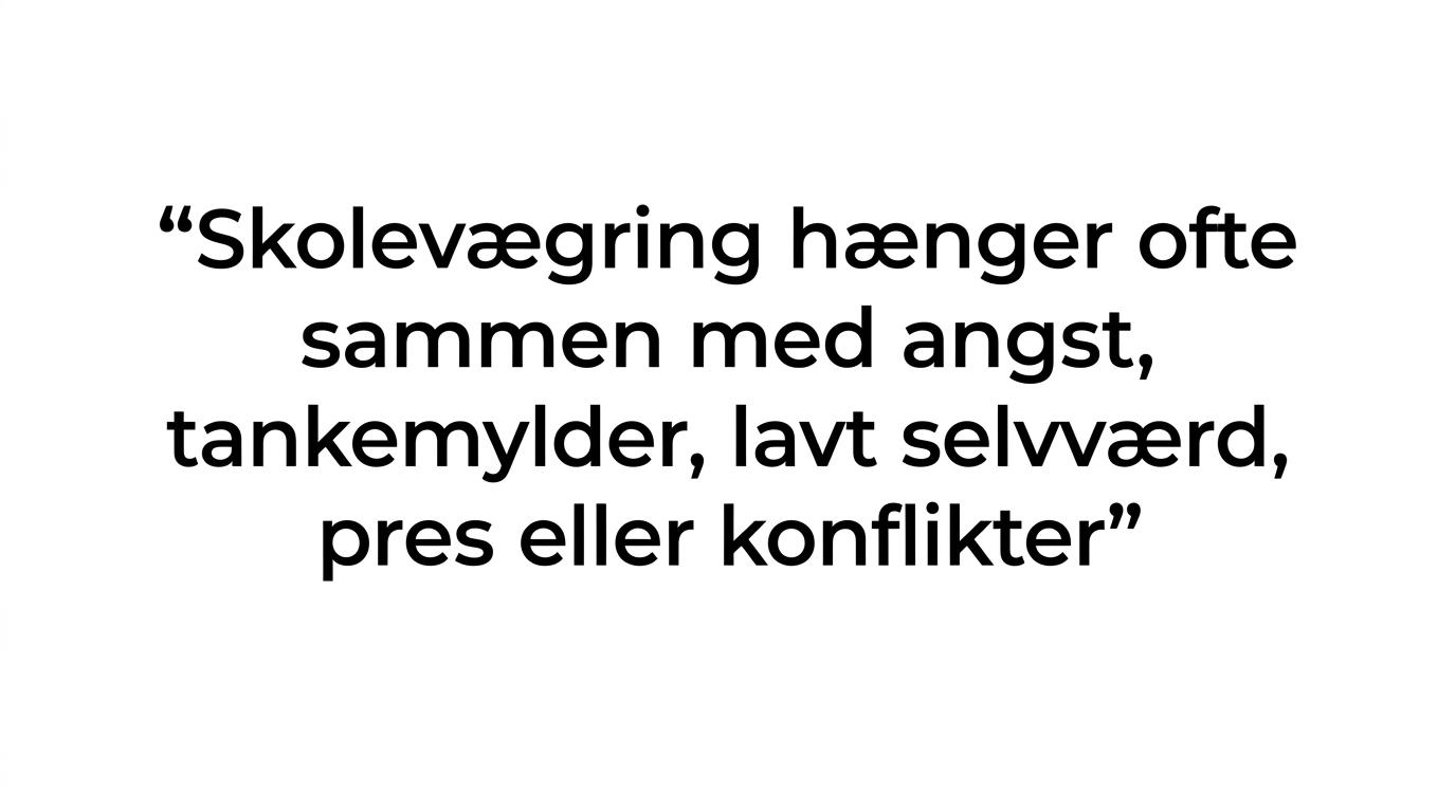 Fremhævet citat om, at skolevægring sjældent kun handler om motivation.