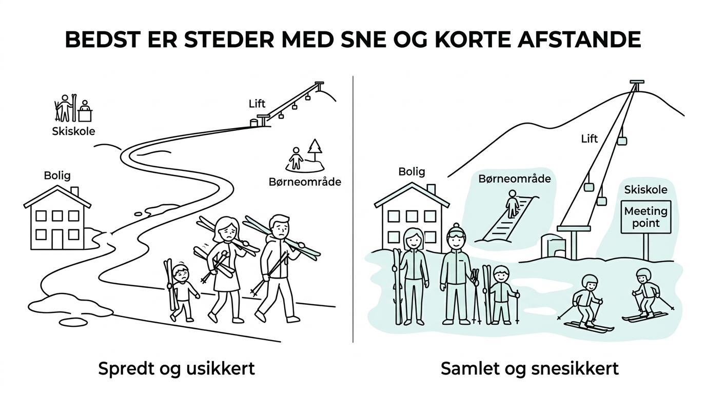 Side-by-side comparison of family ski resorts in France showing altitude, family certification, and child-friendly features for Val Thorens, Les Menuires, La Rosière, and Les Gets.