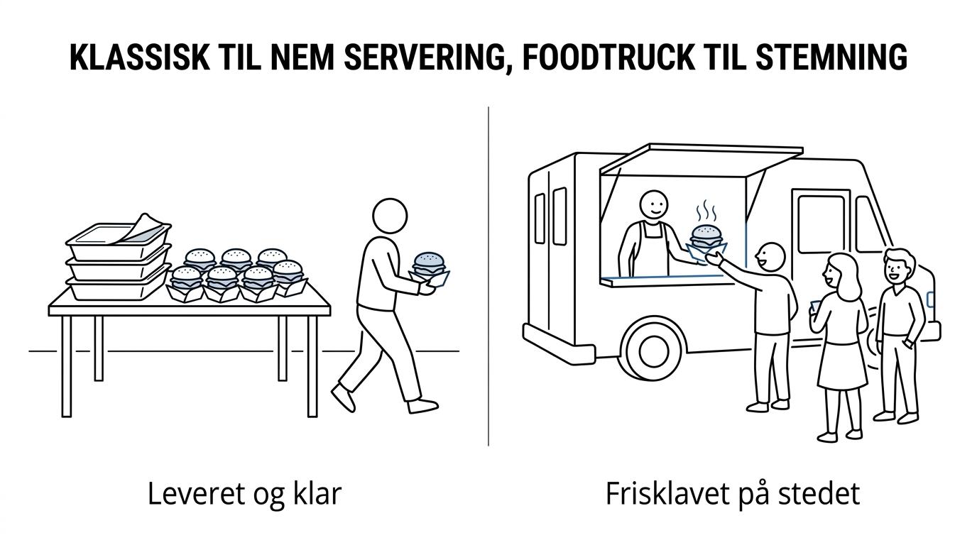 Sammenligning af klassisk burgercatering og foodtruck til events i Næstved.