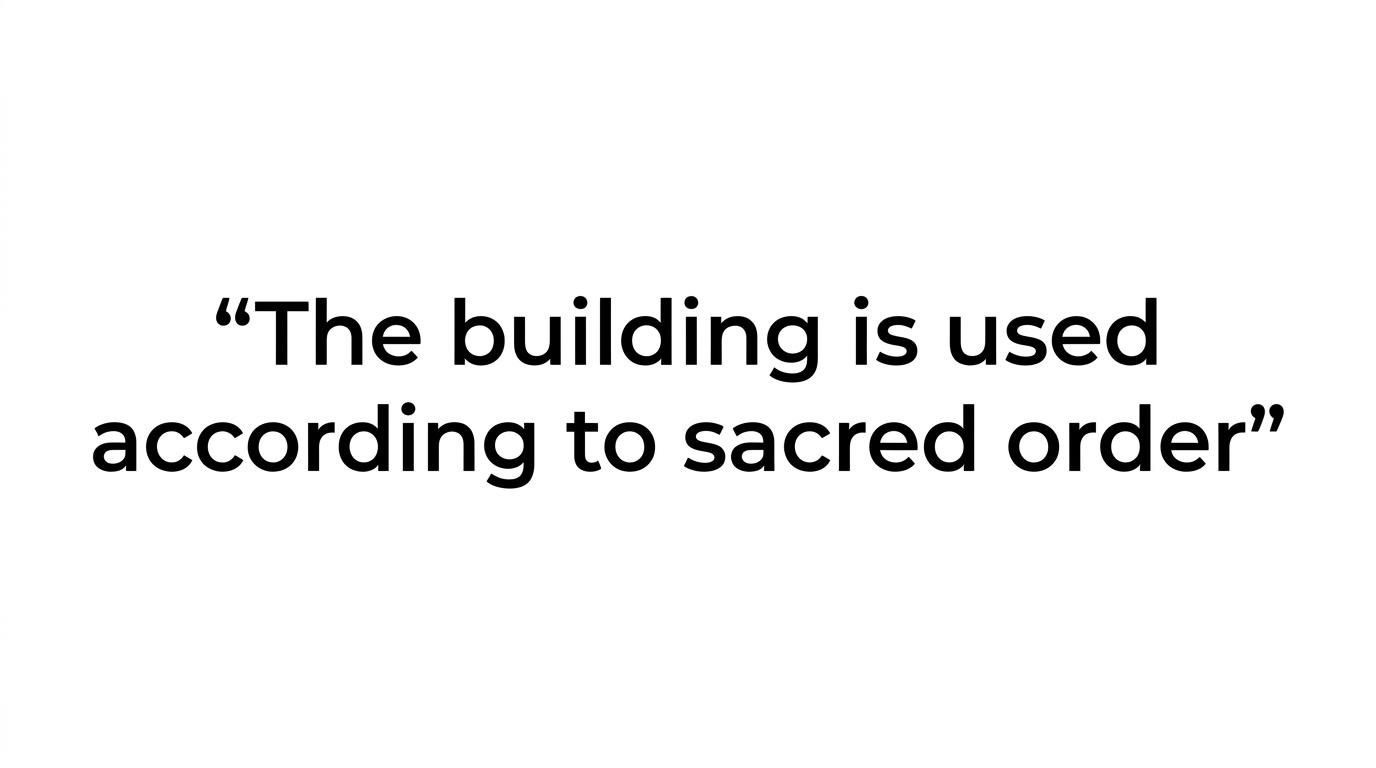 A quote card highlighting the line about sacred order in Kerala temple spaces.