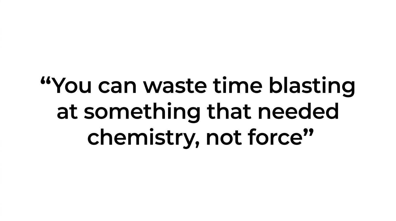 Highlighted quote stating that some stains need chemistry, not force.