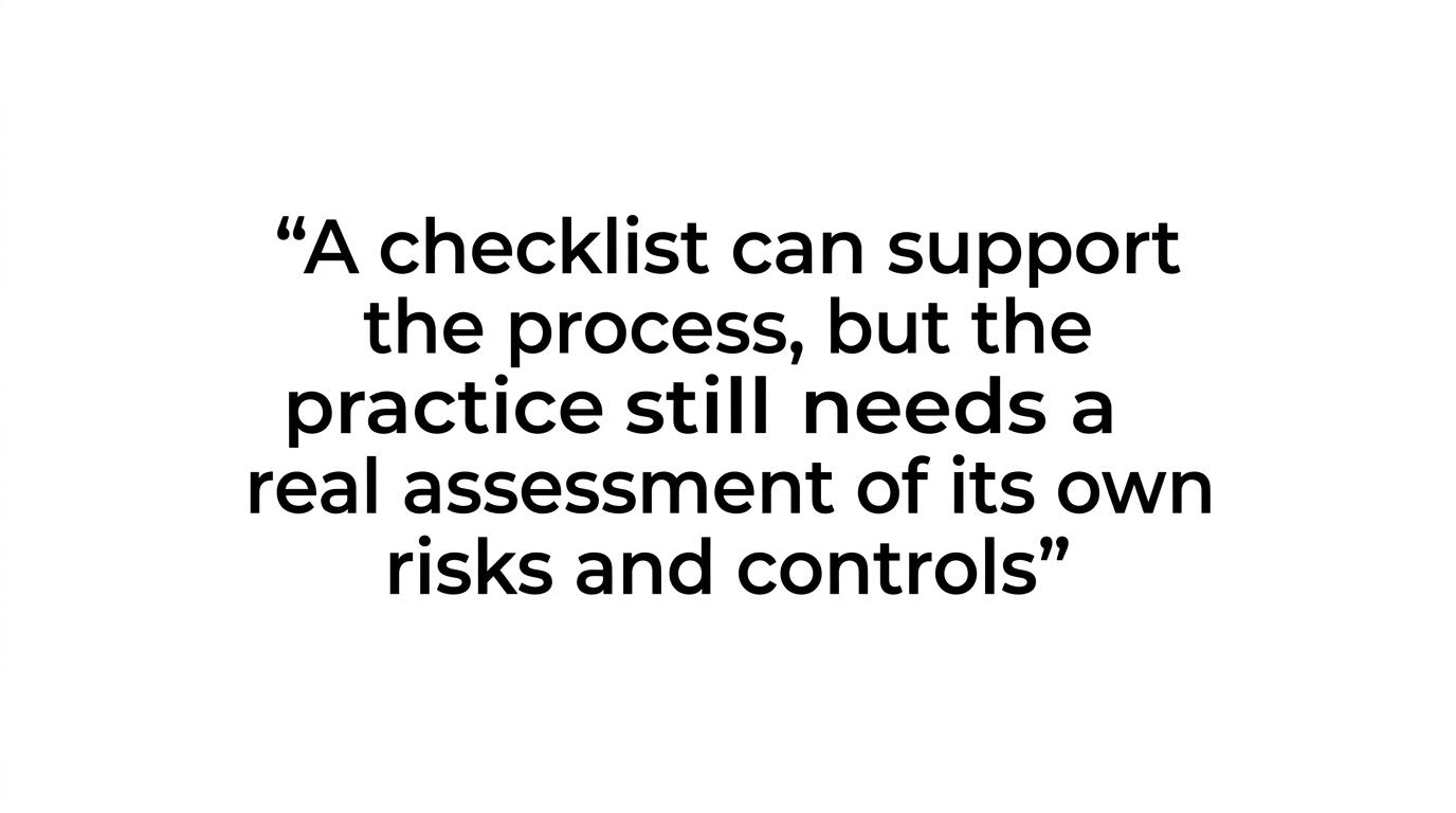 Highlighted quote emphasizing that a HIPAA checklist does not equal compliance.