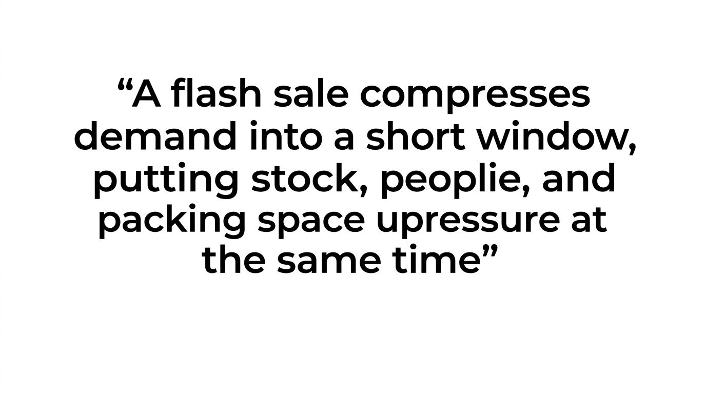Highlighted quote stating that a flash sale is a live operational stress test.