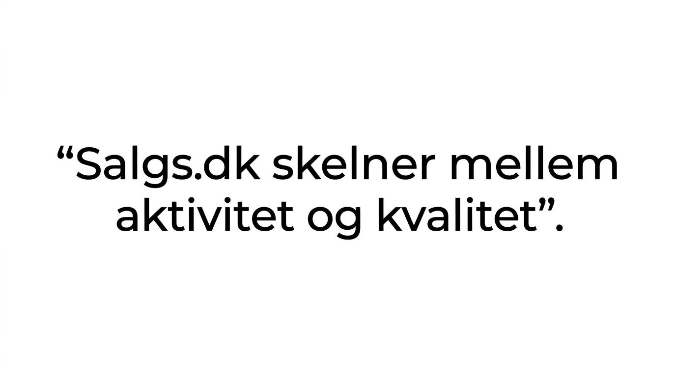 Et fremhævet citat om, at møder under 60 point ikke bør tælle som SQL, mens 80+ point skal kunne flyttes videre i salgsprocessen.
