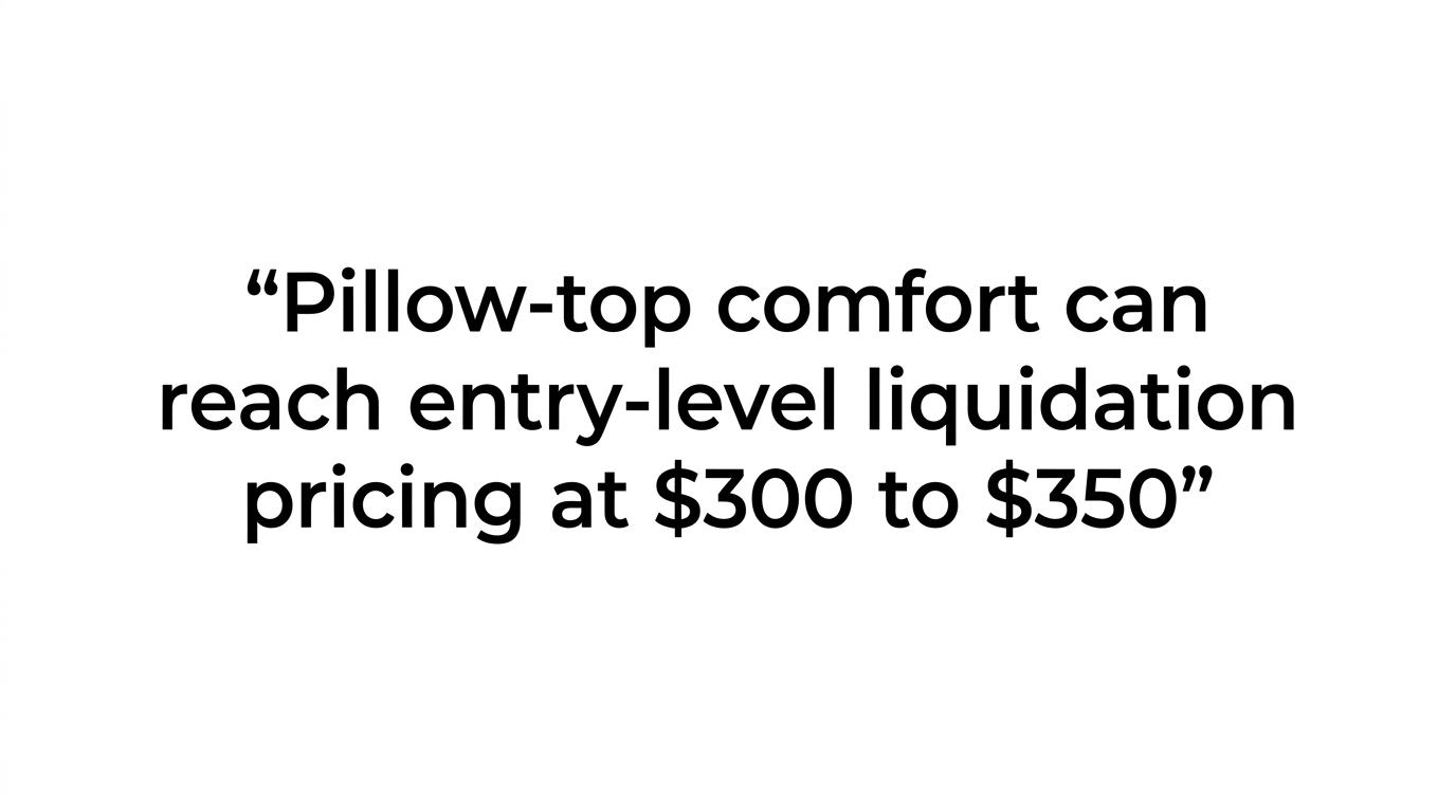 Quote card highlighting the $300 to $350 price range for a Euro Pillow-Top Innerspring Mattress.