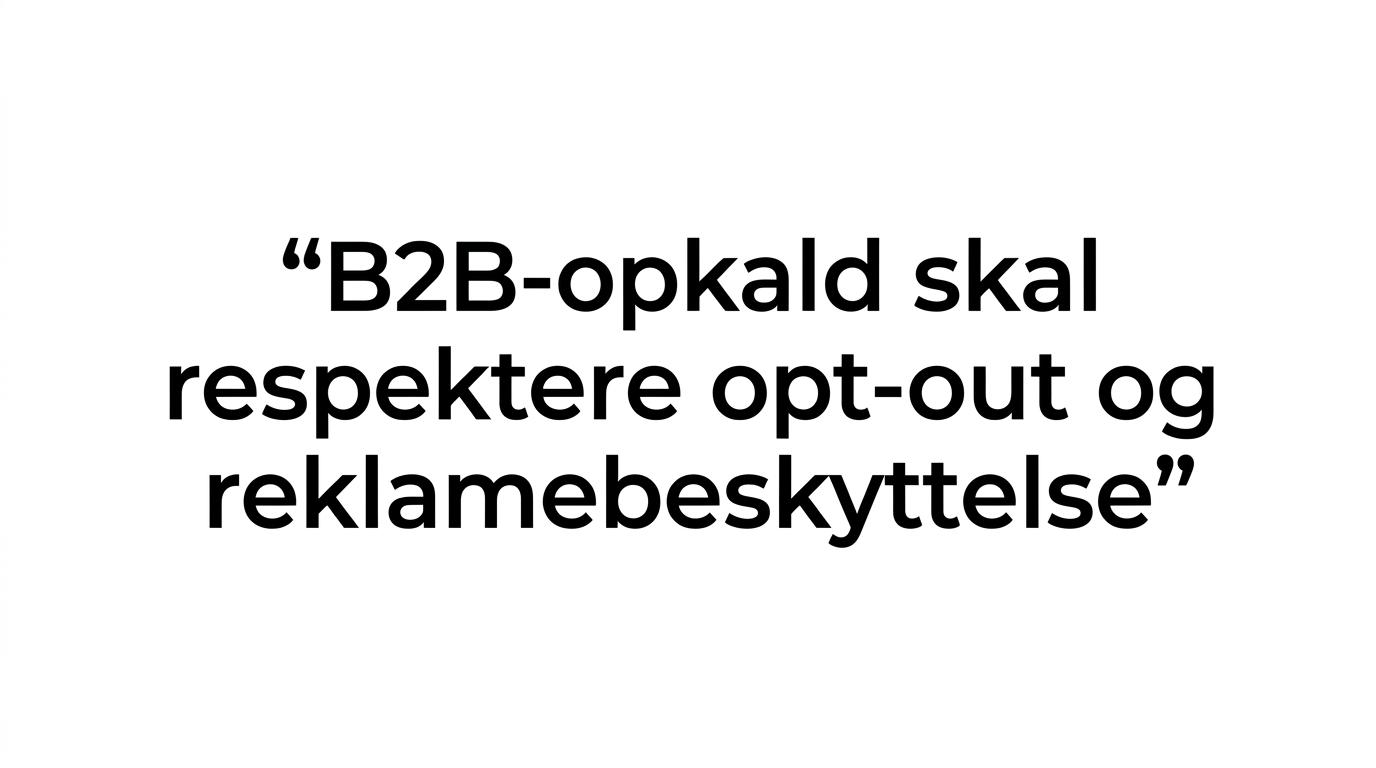 Fremhævet citat om at planlægge B2B-opkald med respekt for reklamebeskyttelse og opt-out.