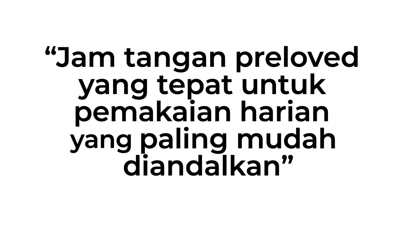 Visual kutipan yang menekankan bahwa jam tangan harian terbaik adalah yang paling mudah diandalkan.