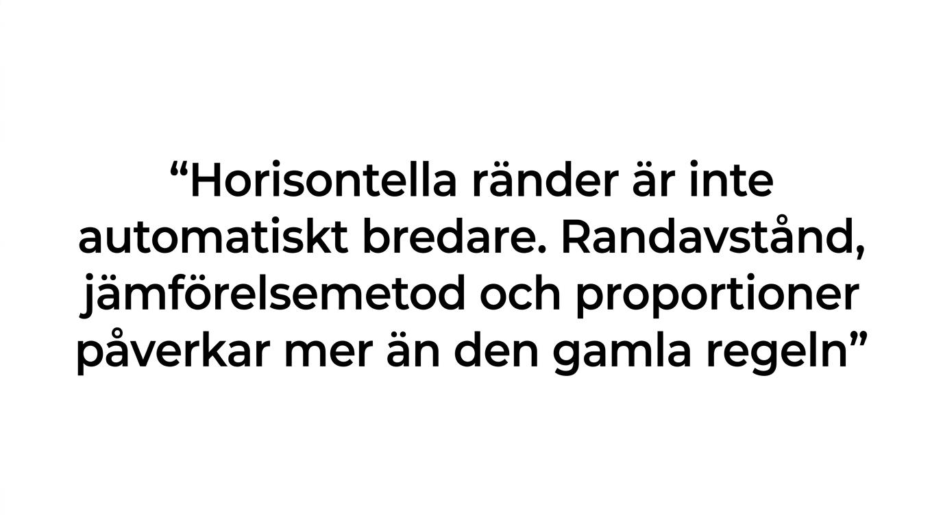 Ett citatkort med budskapet att horisontella ränder inte automatiskt får kroppen att se bredare ut.