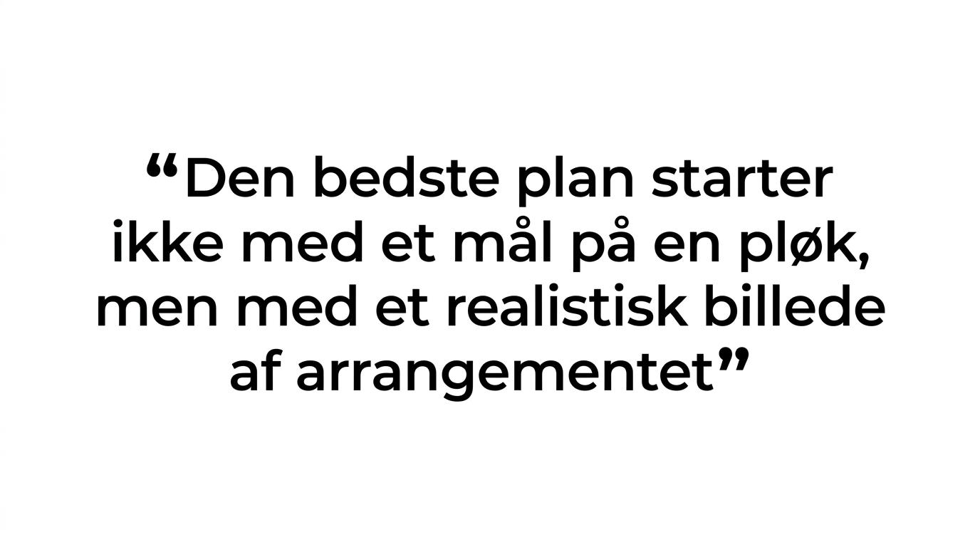 Quote highlight featuring the line about starting with the event plan rather than peg length.