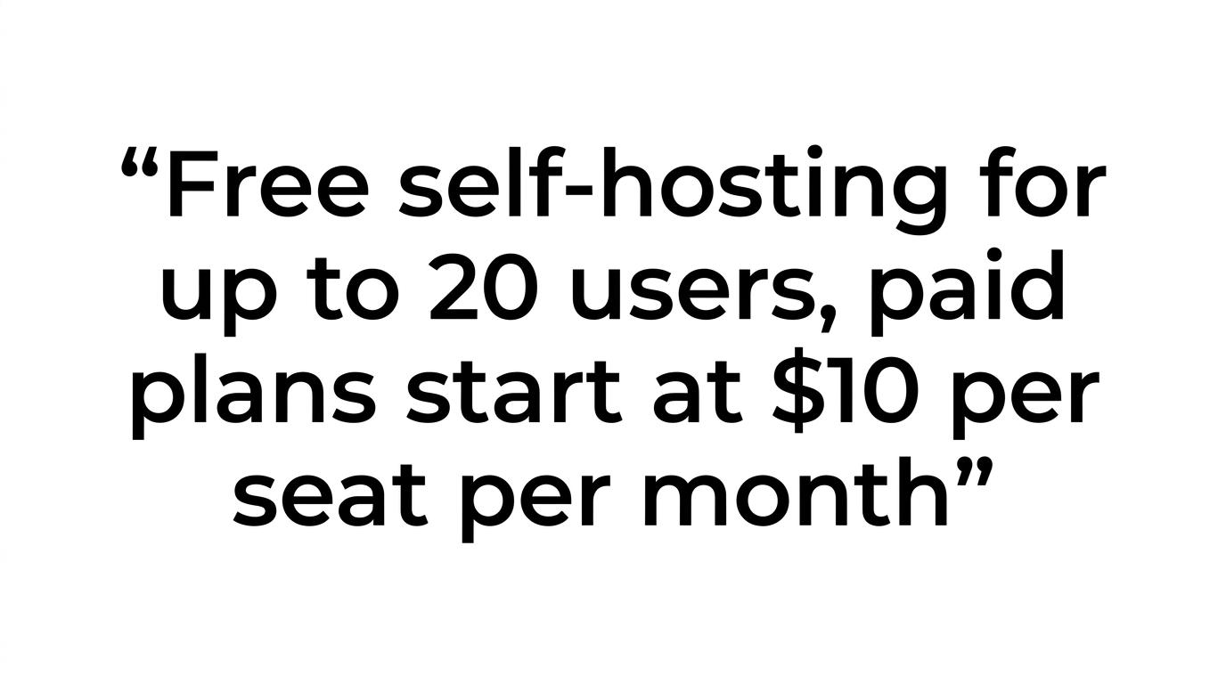 Highlighted quote card featuring TOW self-hosted pricing for free and paid tiers.