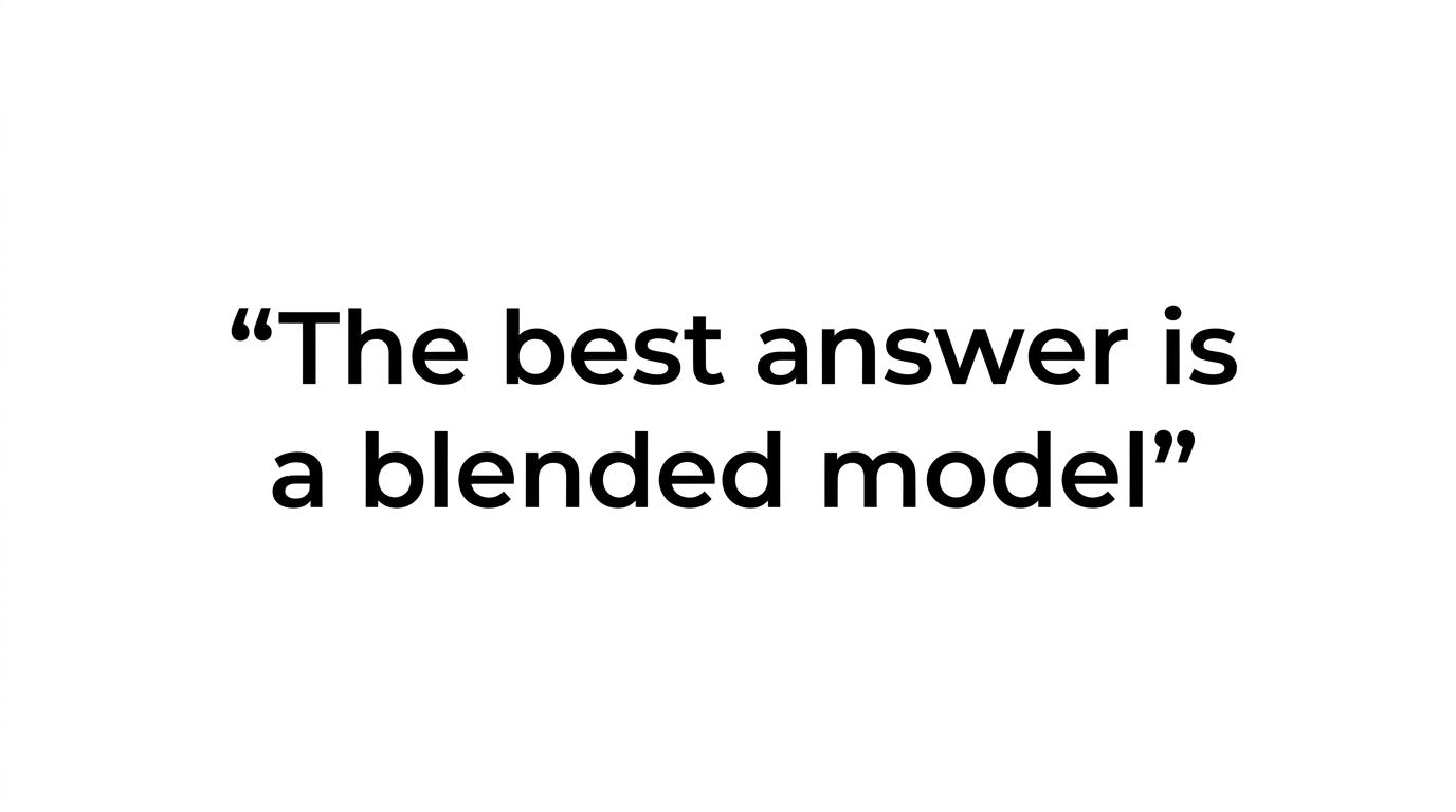 Highlighted quote stating that many SMBs are best served by a blended desktop model.