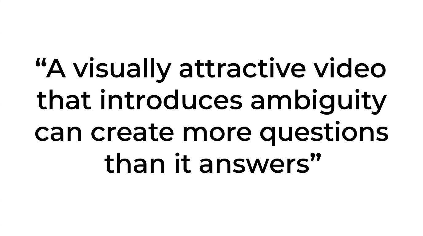 Highlighted quote stating that attractive but ambiguous animation can create more questions than answers.